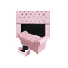 Jogo Cabeceira Mirage e Calçadeira Baú Veneza Solteiro 90 cm Suede Rosa Bebe - DL Decor - 1