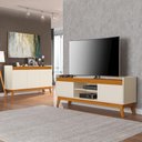 Ver imagem 1 de Conjunto Buffet e Rack para Tv 50 Polegadas Ripado 136cm