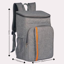 Mochila Térmica Cooler 18l Cinza Impermeável Marmita Viagem - 5