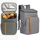 Ver imagem 3 de Mochila Térmica Cooler 18l Cinza Impermeável Marmita Viagem