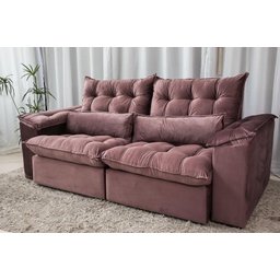 Sofá Retrátil e Reclinável Ipanema 1,50m em Tecido Veludo C/pillow Nos Braços - Montagem Inclusa:ros - 4