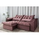 Ver imagem 2 de Sofá Retrátil e Reclinável Ipanema 1,50m em Tecido Veludo C/pillow Nos Braços - Montagem Inclusa:ros
