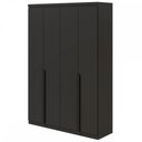 Ver imagem 2 de Guarda-Roupa Solteiro Alonzo 4 Portas 2 Gavetas 100% Mdf Preto Fosco - Móveis Lopas