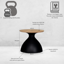 Ver imagem 2 de Mesa Lateral Fantian 40 Cm X 34,5 Cm Tauari/chumbo