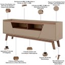 Ver imagem 5 de Rack para Sala de Estar TV 70 pol 180cm 2 Portas 1 Gaveta Morello B02 Fendi Freijó - Lyam Decor