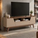 Ver imagem 1 de Rack para Sala de Estar TV 70 pol 180cm 2 Portas 1 Gaveta Morello B02 Fendi Freijó - Lyam Decor