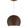 Pendente Luminária Bola 12cm Diâmetro x 12cm Altura - Marrom Textura x Branco - 1