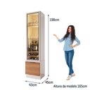 Ver imagem 5 de Cristaleira 2 Portas Reflecta Noble com Led e Espelho Mdp/mdf para Sala Moderna Off White/jequitiba