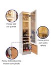 Ver imagem 4 de Cristaleira 2 Portas Reflecta Noble com Led e Espelho MDP/MDF para Sala Moderna
