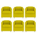Ver imagem 1 de Kit 6 Poltronas Bia Decorativa Reforçada Recepção Clinica Salão Sala de Estar Suede:amarelo