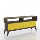 Ver imagem 3 de Sala de Estar Completa com Rack, Cristaleira 1 Porta e Cristaleira 2 Portas Retrô Madri Espresso Móv