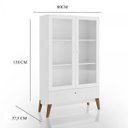 Ver imagem 6 de Sala de Estar Completa com Rack, Cristaleira 1 Porta e Cristaleira 2 Portas Retrô Madri Espresso Móv