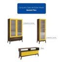 Ver imagem 2 de Sala de Estar Completa com Rack, Cristaleira 1 Porta e Cristaleira 2 Portas Retrô Madri Espresso Móv