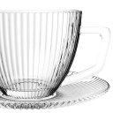 Ver imagem 4 de Jogo de Xícaras com Pires Graffiato para Chá em Vidro Transparente 230ml - 12 Peças