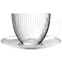 Ver imagem 3 de Jogo de Xícaras com Pires Graffiato para Chá em Vidro Transparente 230ml - 12 Peças