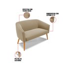 Ver imagem 5 de Kit 01 Namoradeira 02 Lugares e 02 Poltronas Giratória Stella Suede Marrom Rato Base Madeira MA30