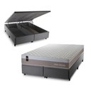 Ver imagem 1 de Conjunto Box Baú Super King Sheffield Cinza 193x203x72 c/ Molas Ensacadas