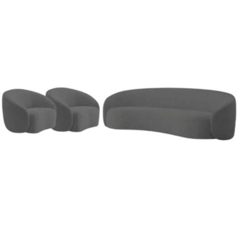 Kit Sofá Amore 3 Lugares e 2 Poltronas 180cm Linho Cinza Mabe Magazine
