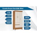 Ver imagem 2 de Guarda Roupa Solteiro 3 Portas e 2 Gavetas Wind Cafe Touch - Demóbile
