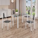 Ver imagem 1 de Conjunto de Mesa Tubular com 4 Cadeiras Lívia Branco/Preto