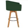 Banqueta Tamborete Luiza com Base Giratória de Madeira Moderna Elegante Suede Verde - ADJ Decor - 5