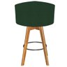 Banqueta Tamborete Luiza com Base Giratória de Madeira Moderna Elegante Suede Verde - ADJ Decor - 6