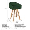 Banqueta Tamborete Luiza com Base Giratória de Madeira Moderna Elegante Suede Verde - ADJ Decor - 3