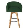 Banqueta Tamborete Luiza com Base Giratória de Madeira Moderna Elegante Suede Verde - ADJ Decor - 2