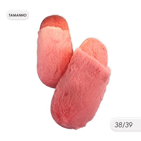 Pantufa Feminina Adulto Antiderrapante Felpuda 38/39 Rosa