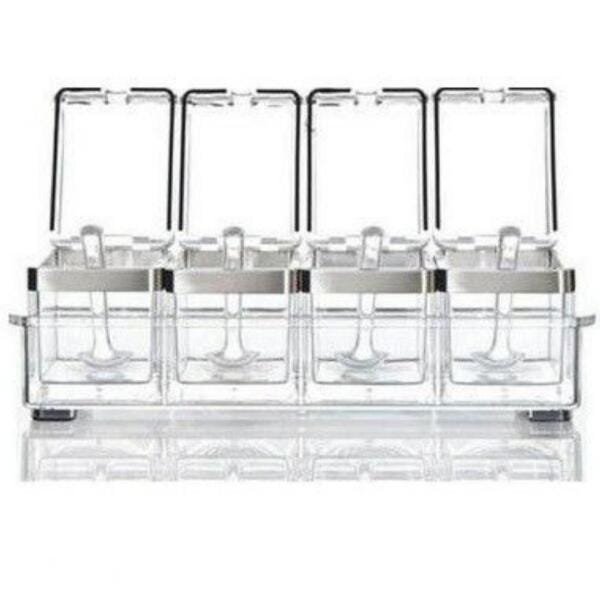 Kit Porta Condimentos Temperos Acrílico Crystal SeasoningKit - 2