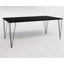 Ver imagem 3 de Conjunto de Mesa Eames Clips de Ferro Preto Tampo Preto 135x75 6 Cadeiras Ferro Preta Assento Amarel