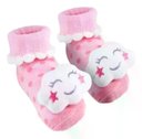 Ver imagem 4 de Meias Antiderrapantes com Chocalho Nuvem Rosa Buba +6m-12m Cor:rosa;tamanho:6 a 12m