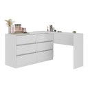 Ver imagem 2 de Penteadeira de Canto 120cm 6 Gavetas Flex Multimóveis Mp4404 Branco