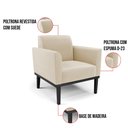 Ver imagem 6 de Poltrona Base de Madeira Fixa Preto Marisa Suede - D’RossiBege