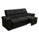 Ver imagem 5 de Sofá Retrátil Reclinável Atenas 2,30m Suede Velut Preto C/ Molas no Assento - King House