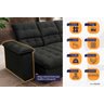 Sofá Retrátil Reclinável Atenas 2,30m Suede Velut Preto C/ Molas no Assento - King House - 4