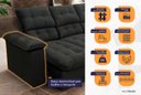 Ver imagem 4 de Sofá Retrátil Reclinável Atenas 2,30m Suede Velut Preto C/ Molas no Assento - King House