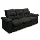 Ver mais imagens de Sofá Retrátil Reclinável Atenas 2,30m Suede Velut Preto C/ Molas no Assento - King House