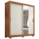 Ver imagem 1 de Guarda Roupa Casal 2 Portas de Correr com Espelho Titan 196 cm Cinamomo Areia Zanz