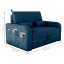 Ver imagem 2 de Sofá Cama 2 Lugares com Baú Bannow Veludo Azul