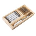 Ver imagem 1 de Conjunto 6 Garfos Laguiole Luxo Em Bandeja De Madeira Branco