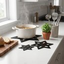 Ver imagem 3 de Descanso de Panela Estrela Kit 3 Acm Preto Fosco Trivet Suporte Panela Quente Cozinha