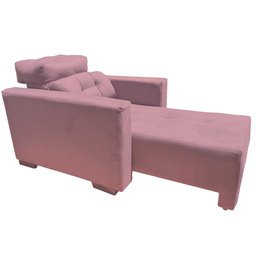Sofá Poltrona 1 lugar Retrátil e Reclinável Veneza Rosa - Moveis Aguias - 2