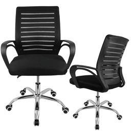 Cadeira Ergonômica Escritório com Rodízios Tela Mesh Laudo Nr17 Base Cromada - 1