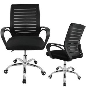 Cadeira Ergonômica Escritório com Rodízios Tela Mesh Laudo Nr17 Base Cromada