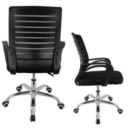 Cadeira Ergonômica Escritório com Rodízios Tela Mesh Laudo Nr17 Base Cromada - 3