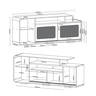 Rack para Tv de até 75 Polegadas 180cm 2 Portas Deslizantes Florida Mel - Casa Giulia - 5