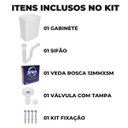 Ver imagem 4 de Gabinete Suspenso Para Banheiro Com Lavatório Branco 2 Portas + Fita Veda Rosca