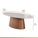 Ver imagem 3 de Mesa de Jantar Oval em Madeira Luiza 200x100cm Tampo Vidro Off White Ccs