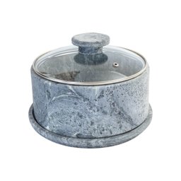 Boleira Queijeira de Pedra Sabão com Tampa de Vidro - 4